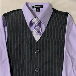 Purple black and gray 4 piece boy suit